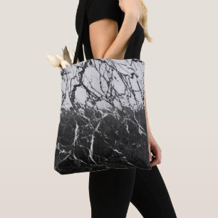 Bolso De Tela Marble blanco y negro moderno moda de vidrio