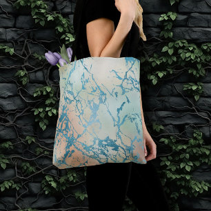 Bolso De Tela Marble de lujo   Hermosa vena Verde azulada amaril
