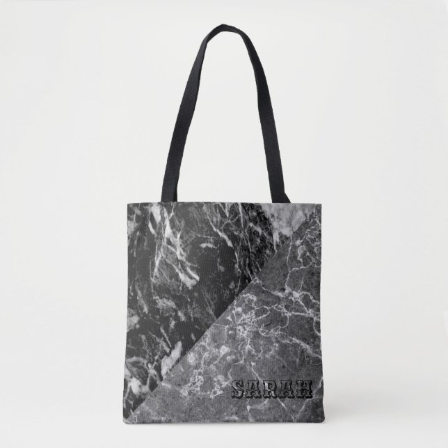 Bolso De Tela Marble negro de moda de Guay (Anverso)