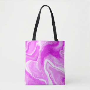Bolso De Tela Marble rosa y blanco nadando