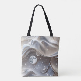 Bolso De Tela Marble White Moon Minimal Stone Aesthetic