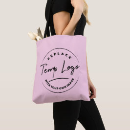 Bolso De Tela Marca con su logotipo corporativo en rosa claro