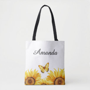 Bolso De Tela Marca de agua amarillo mariposa dorada nombre gira