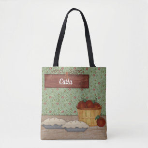 Bolso De Tela Marca de nombre personalizada Apple Pie Country To