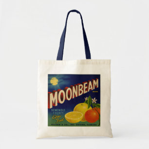 Bolso De Tela Marca Moonbeam Etiqueta de cítricos de época