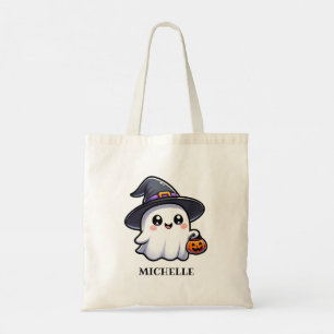 Bolso De Tela Marca personalizada tipo fantasma Halloween Tote B