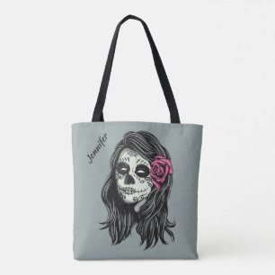 Bolso De Tela Marcas de color y nombre de la mujer zombie
