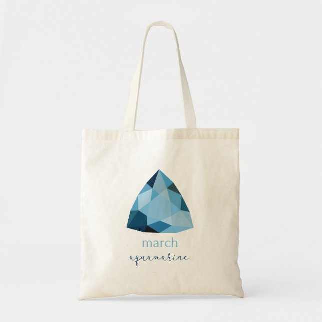 Bolso De Tela March Birthstone Aquamarine (Frente)