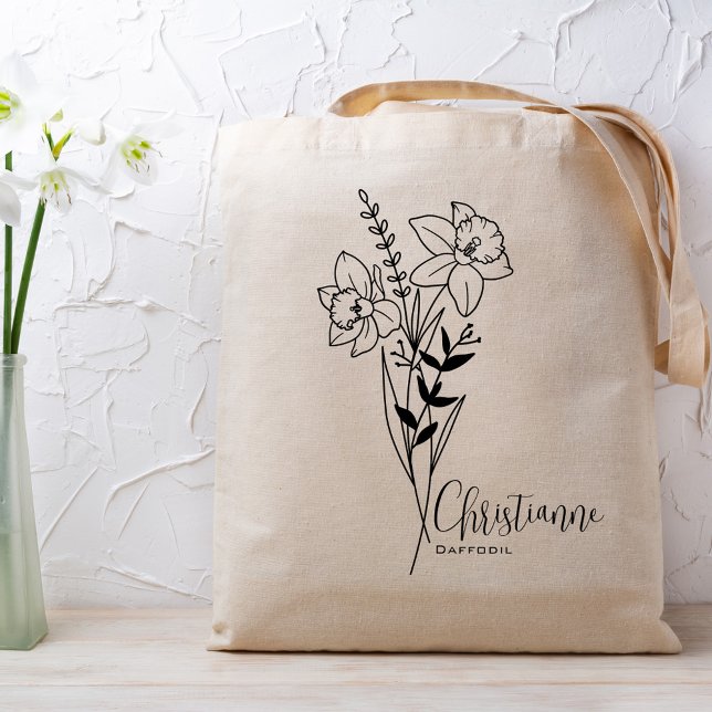 Bolso De Tela Marcha de Flores Mes de Nacimiento Personalizada (Subido por el creador)