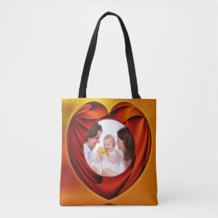 Bolso De Tela Marco - Corazón de la vida + tu foto