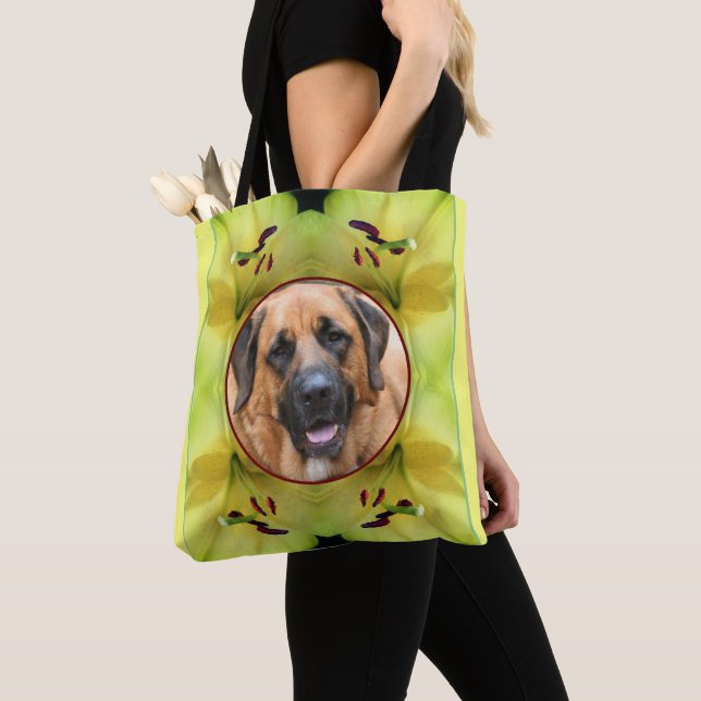 Bolso De Tela Marco de flor amarillo Lily crea tu propia foto (Detalle)