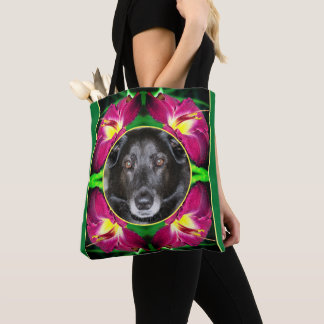 Bolso De Tela Marco de flores diurnas Crea tu propia foto