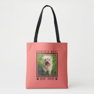 Bolso De Tela Marco de Foto de Huellas de Pata de la Mejor Mamá 