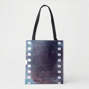 Bolso De Tela marco de película de 35 mm arañado negro, textura 