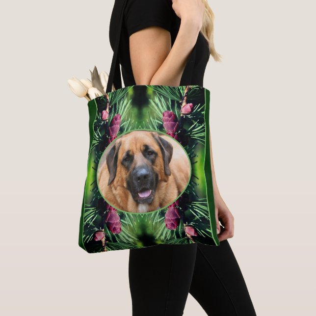 Bolso De Tela Marco de tonos de pino cree su propia foto Mascota (Detalle)