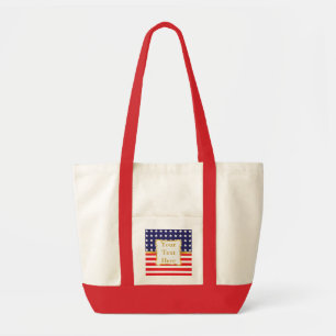 Bolso De Tela Marco dorado sobre fondo patriótico