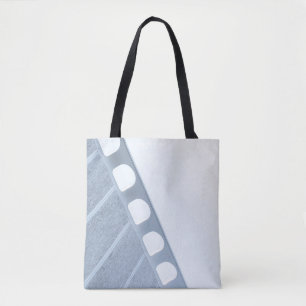 Bolso De Tela Marco metalizado blanco y negro
