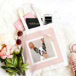 Bolso De Tela Marco rosa pastel moderno | Foto personal de perro<br><div class="desc">Marco rosa pastel moderno | Foto personal de perro</div>