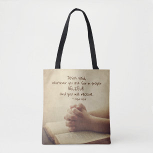 Bolso De Tela Marcos 11:24 Lo que pidas en la oración Creer,