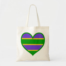 Bolso De Tela Mardi Gras Corazón rayado