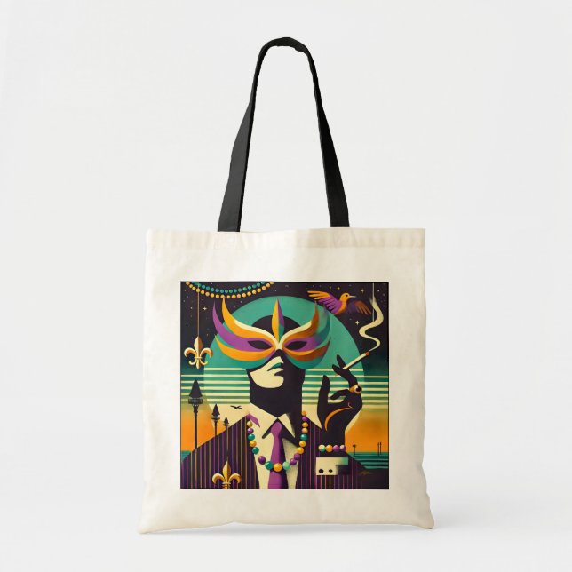 Bolso De Tela Mardi Gras El hombre fumador (Frente)
