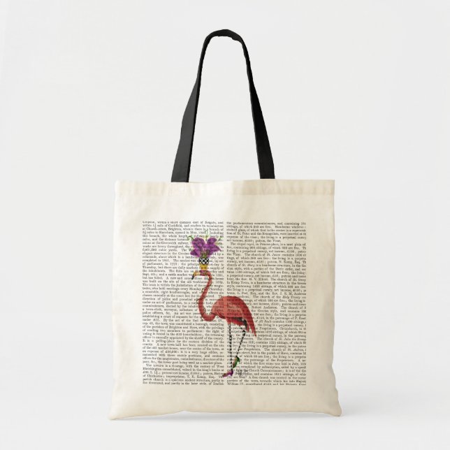 Bolso De Tela Mardi Gras Flamingo lleno (Frente)