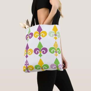 Bolso De Tela Mardi Gras Fleur de Lis