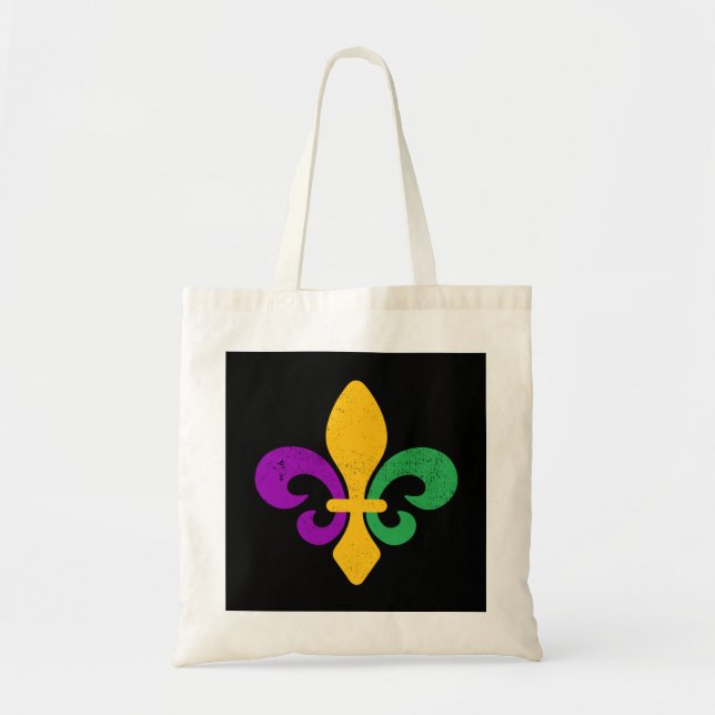 Bolso De Tela Mardi Gras Fleur De Lis (Frente)