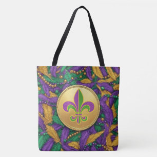 Bolso De Tela Mardi Gras Fleur de lis