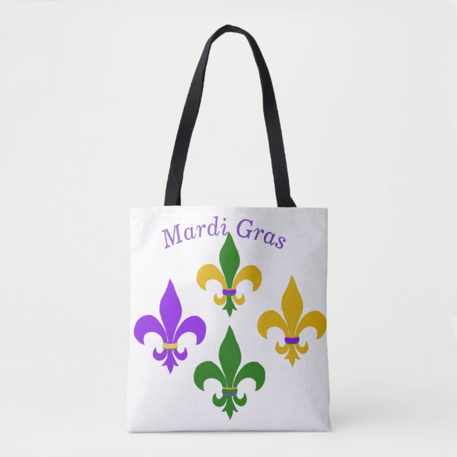 Bolso De Tela Mardi Gras Fleur de Lis (Anverso)