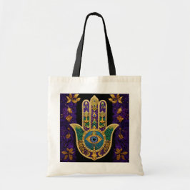 Bolso De Tela Mardi Gras Gold Purple Green Hamsas Art