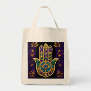 Bolso De Tela Mardi Gras Gold Purple Green Hamsas Art