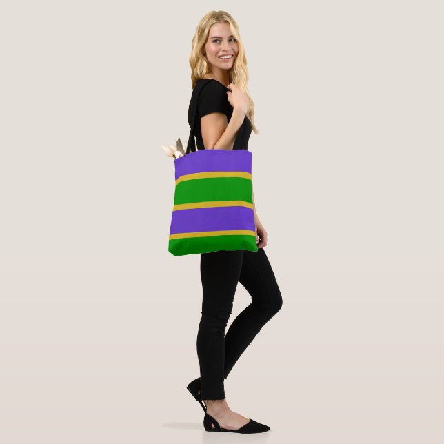 Bolso De Tela Mardi Gras Stripes (Puesto)