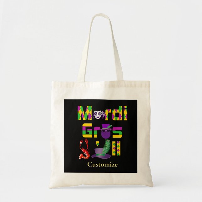 Bolso De Tela Mardi Gras Y'all Thunder_Cove (Frente)
