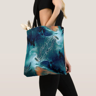 Bolso De Tela Mareas Esmeraldas en Movimiento