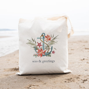 Bolso De Tela Mares y saludos   Ancla de Navidades náuticos
