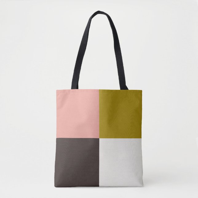 Bolso De Tela Marfil de chocolate rosa dorado (Anverso)