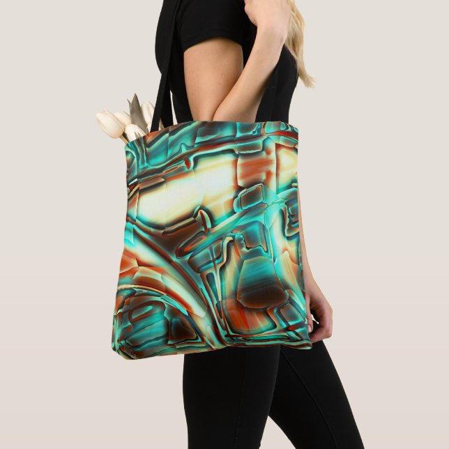 Bolso De Tela Marfil digital con tono quemado y alguna película  (Detalle)