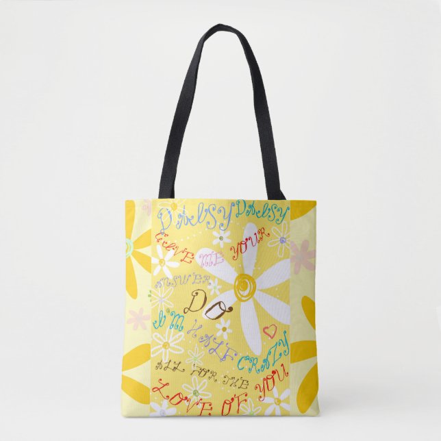 Bolso De Tela Margarita loca (Anverso)