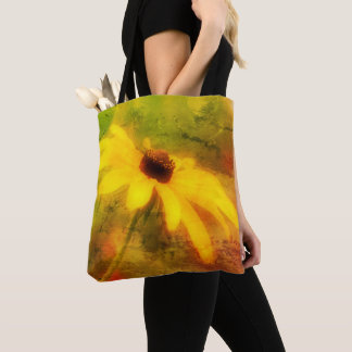 Bolso De Tela Margarita Single Black Eyed Susan con arte angusti