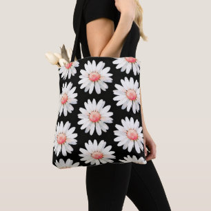 Bolso De Tela Margaritas de punto rojo