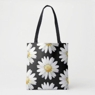 Bolso De Tela Margaritas de puntos amarillos
