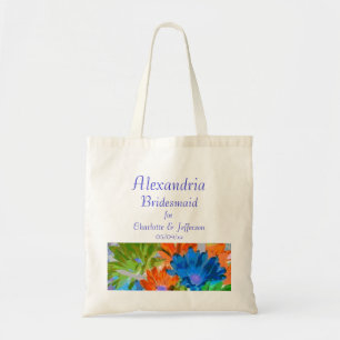 Bolso De Tela Margaritas locas de la "dama de honor" -