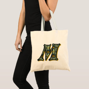 Bolso De Tela Margaritas Monograma Inicial M
