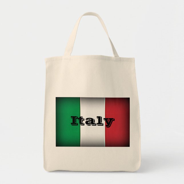 Bolso De Tela Margen oscuro de la bandera de Italia (Frente)