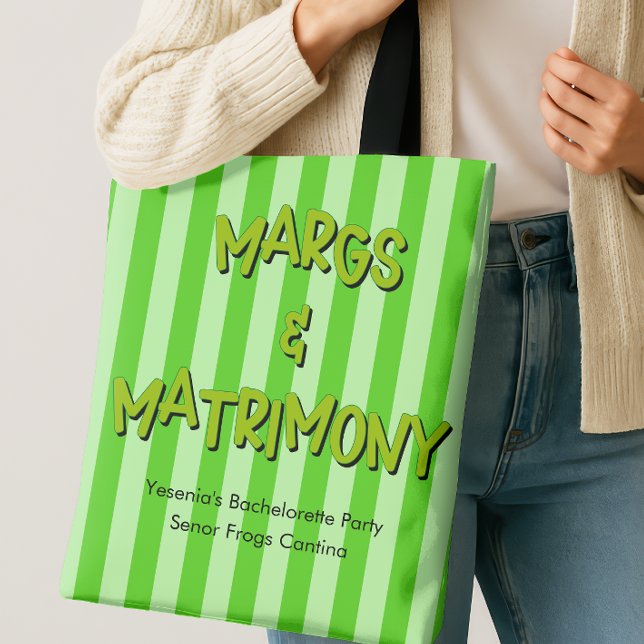 Bolso De Tela Margs and Matrimony Bachelorette Party (Margs and Matrimony Bridesmaid Tote Bag)