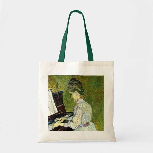 Bolso De Tela Marguerite Gachet al piano de Vincent van Gogh (Frente)