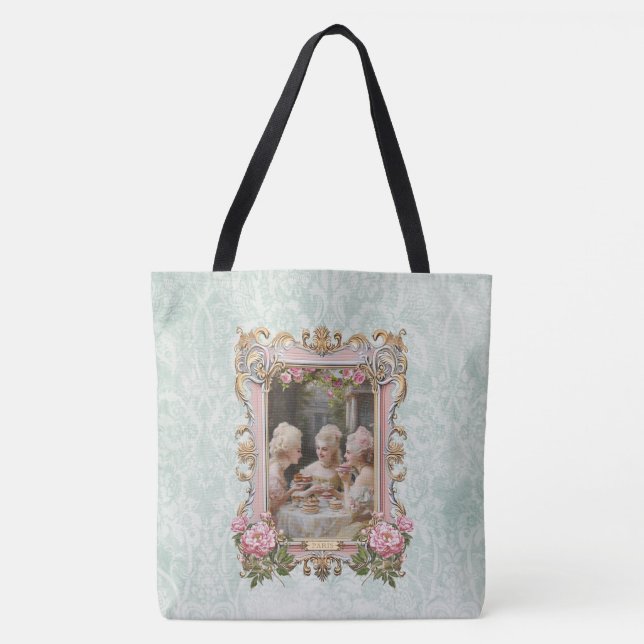 Bolso De Tela Marie Antoinette,French,Paris,roses,cakes (Anverso)