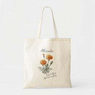 Bolso De Tela Marigold Octubre Nacimiento Flor Nombre Personaliz