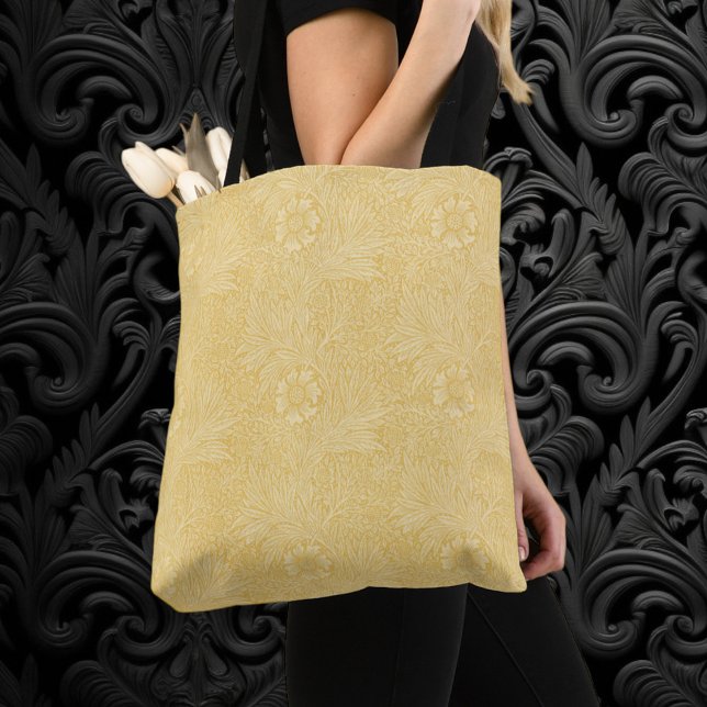 Bolso De Tela Marigold por William Morris, Flores de Jardín Vint (Marigold by William Morris, Vintage Garden Flowers Tote Bag)